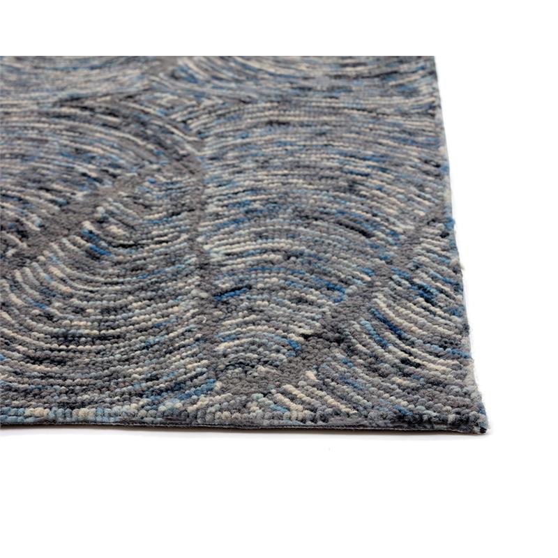 Sunpan Corfu 8x10 Modern Wool Hand-Tufted Rug in Blue/Charcoal