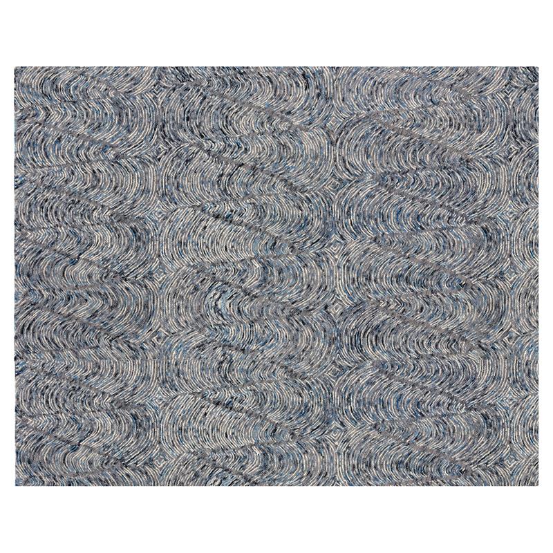 Sunpan Corfu 8x10 Modern Wool Hand-Tufted Rug in Blue/Charcoal