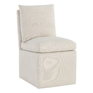 Sunpan Glenrose 21.5&quot Modern Fabric Wheeled Dining Chair in Cream