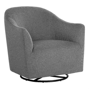 Sunpan Silvana 18&quot Modern Fabric Glider Lounge Chair in Belfast Koala Gray