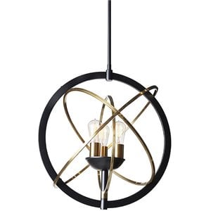 Sunpan Ayala 23&quot 3-light Modern Metal Chandelier in Black/Brass