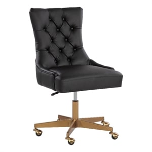 Sunpan Delilah 18.5-22.5&quot Modern Fabric Office Chair in Dillon Black