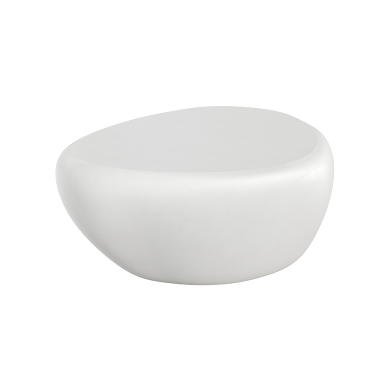 Sunpan Corvo Concrete Coffee Table - Small - White
