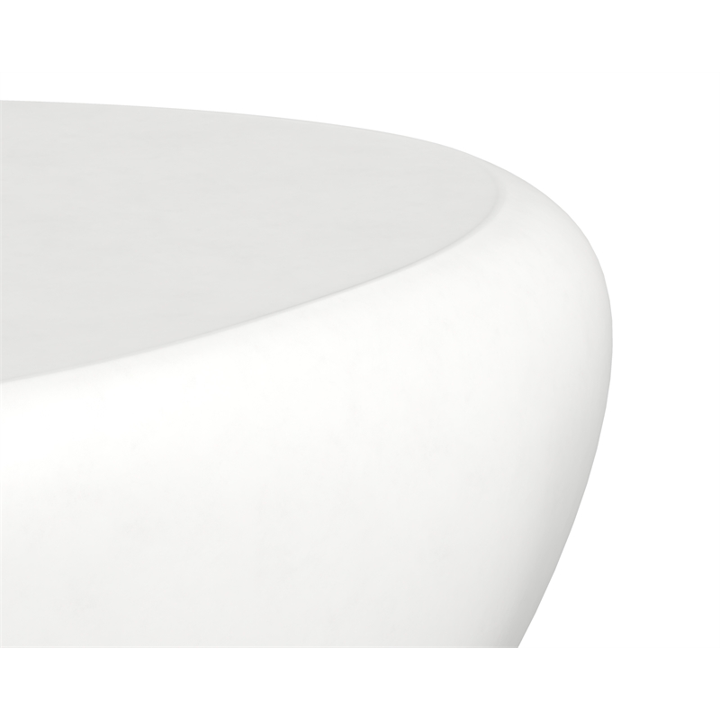 Sunpan Corvo Concrete Coffee Table - Small - White