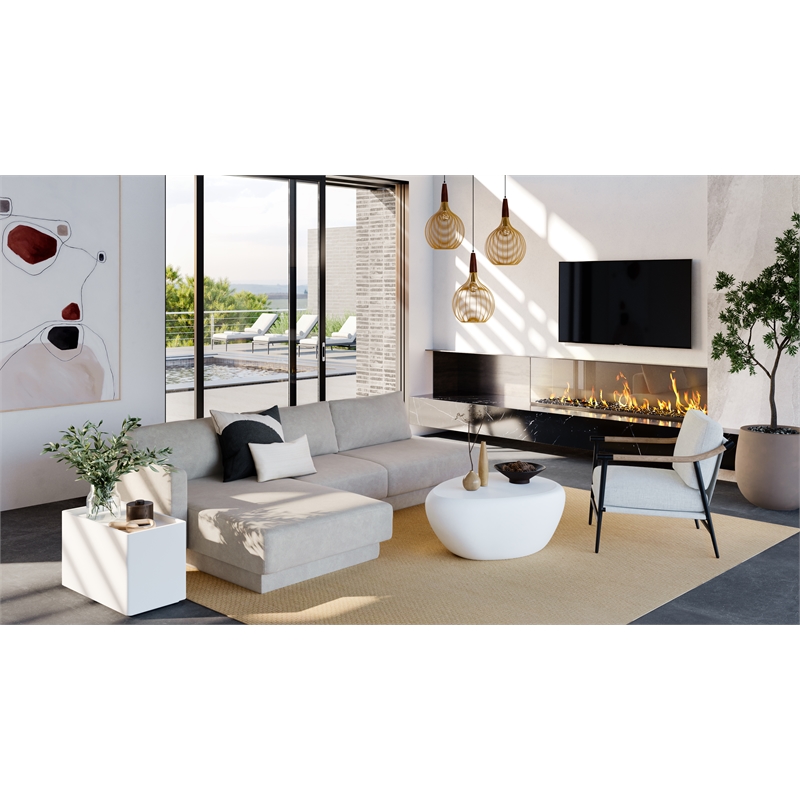 Sunpan Corvo Concrete Coffee Table - Small - White