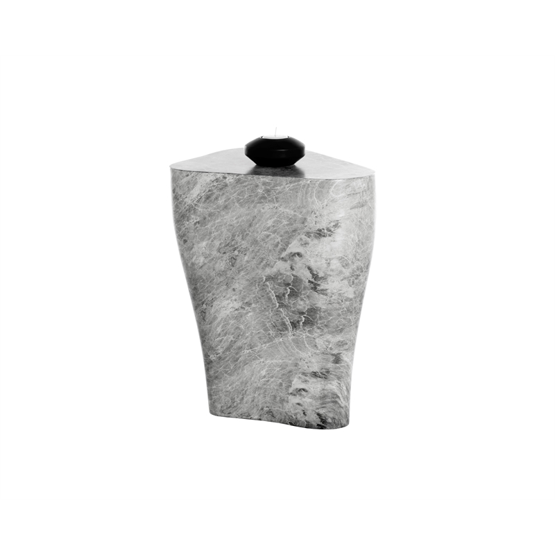 Sunpan Dali Concrete End Table - Small - Marble Look - Gray