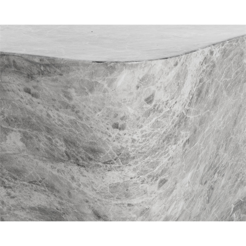 Sunpan Dali Concrete End Table - Small - Marble Look - Gray