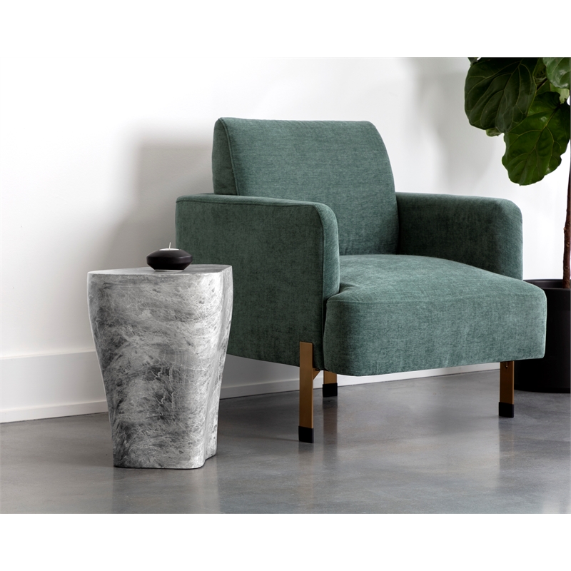 Sunpan Dali Concrete End Table - Small - Marble Look - Gray