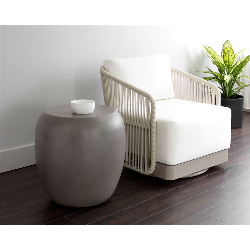 Sunpan Iolite Concrete End Table - Gray