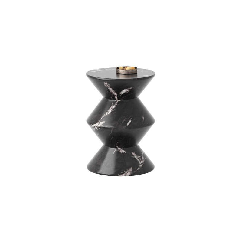 Sunpan Union Concrete End Table - Marble Look - Black