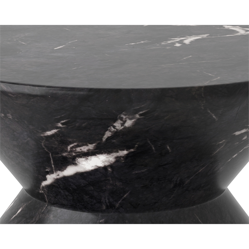 Sunpan Union Concrete End Table - Marble Look - Black