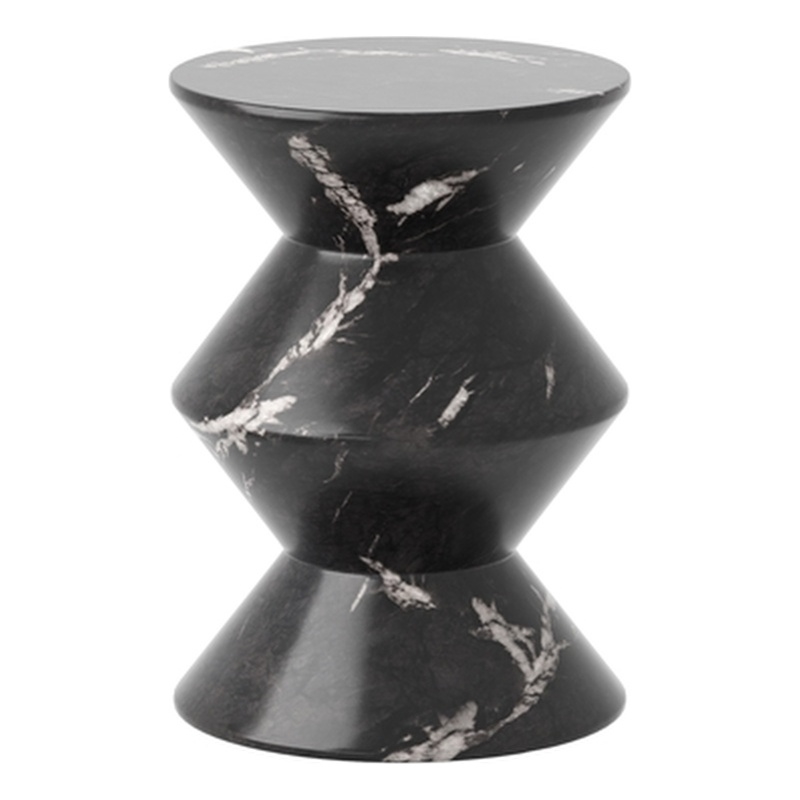 Sunpan Union Concrete End Table - Marble Look - Black