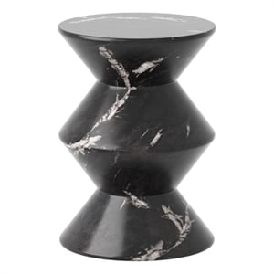 Sunpan Union Concrete End Table - Marble Look - Black