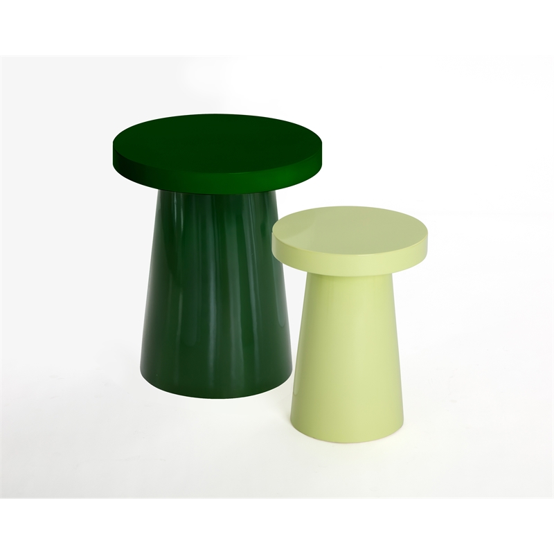 Brant House Porcini Concrete End Table - Large - Green
