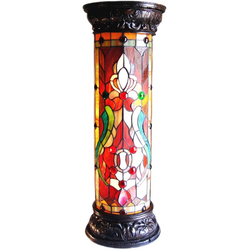 CHLOE Ruby Spectacle Glass 2 Light Victorian Pedestal Light Fixture 30