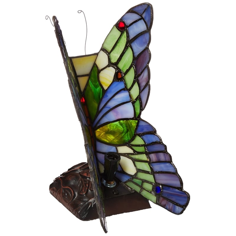 CHLOE Kacy 3 Tiffany-style 1 Light Butterfly Accent Table Lamp 10