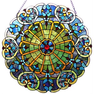 CHLOE Willa Tiffany-glass Victorian Window Panel 23&quot