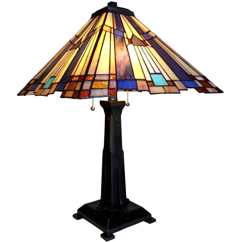 CHLOE Flare Tiffany-style 2 Light Mission Table Lamp 15