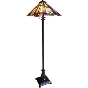 CHLOE Flare Tiffany-style 2 Light Mission Floor Lamp 16&quot Shade