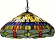 CHLOE Scarlett Tiffany 3 Light Dragonfly Inverted Ceiling Pendant 24