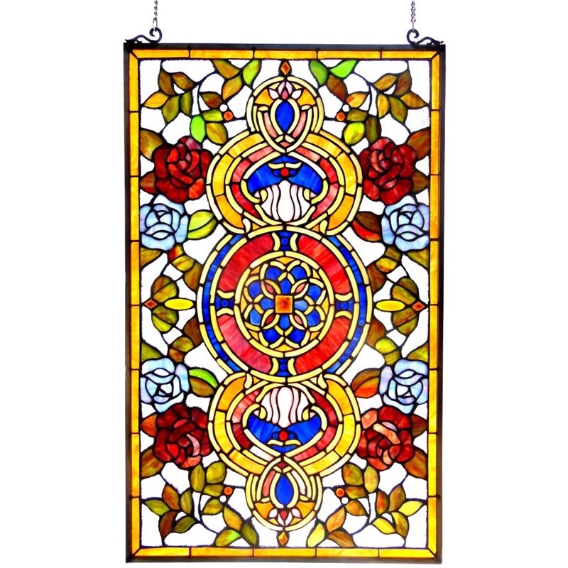 CHLOE Eureka Sonara Tiffany-glass Victorian Window Panel 20x32