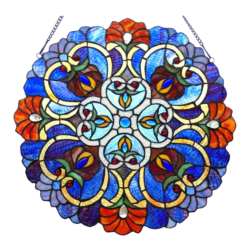 CHLOE Angela Victorian Tiffany-glass Window Panel 21