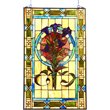 CHLOE Tiffany-glass Tulips Design Window Panel 20x32
