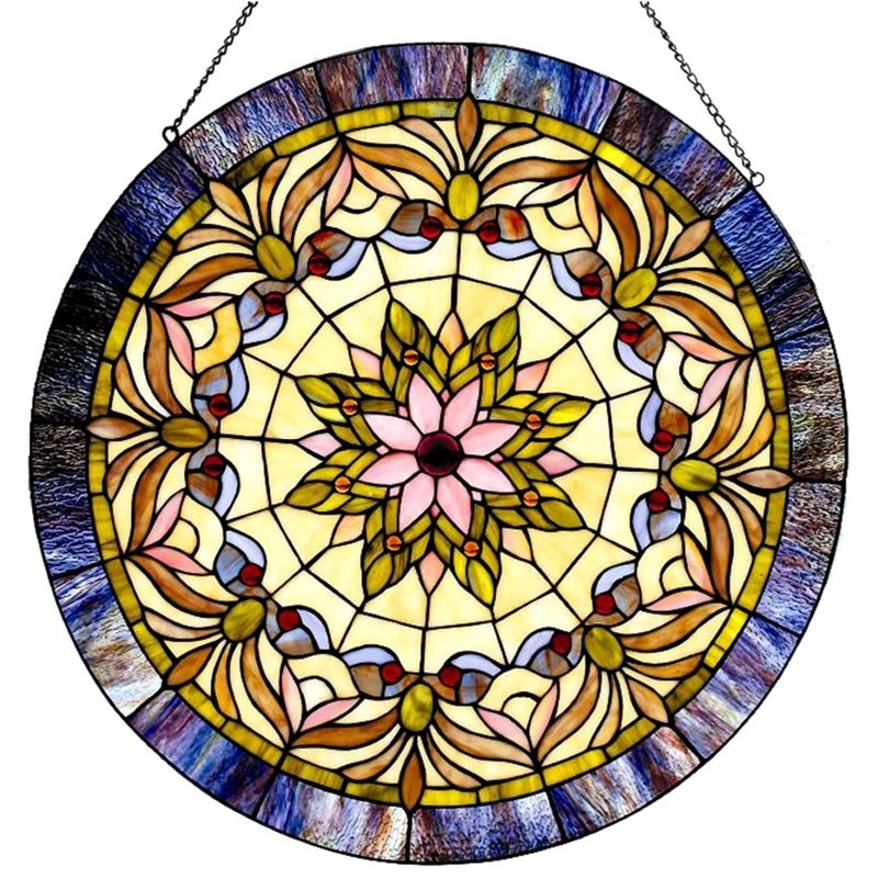 CHLOE Tiffany-glass Edwardian Man Window Panel 22