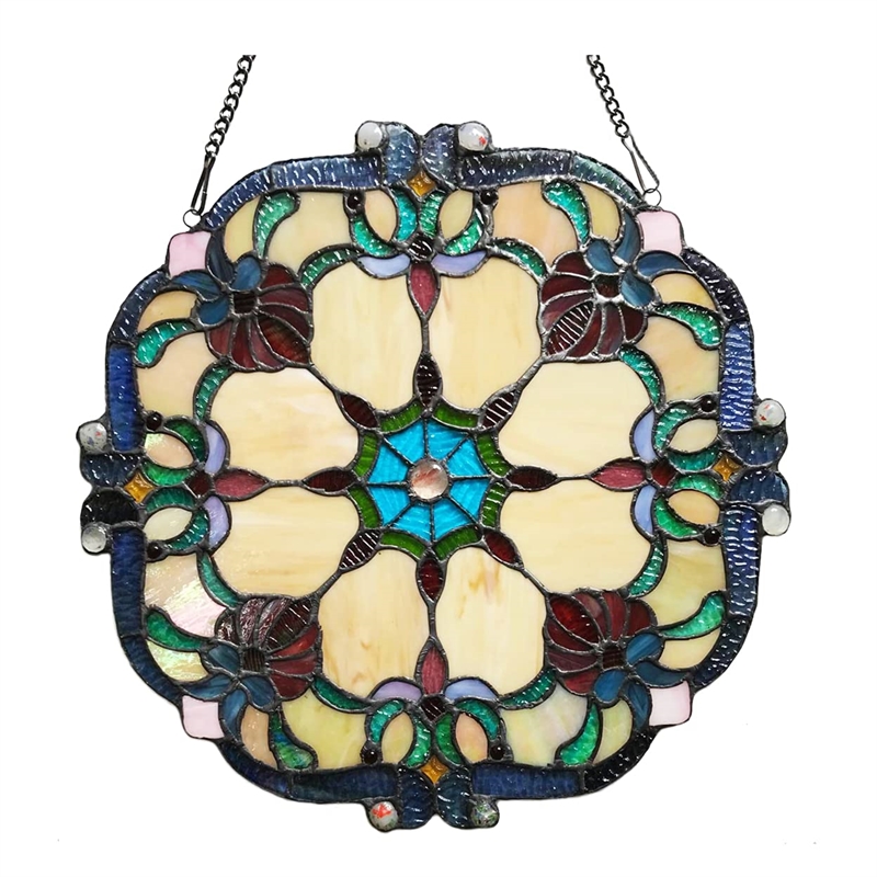 CHLOE Rosalie Victorian Tiffany-glass Window Panel 18