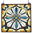 CHLOE Archie Tiffany-Style Mission Stained Glass Window Panel 20