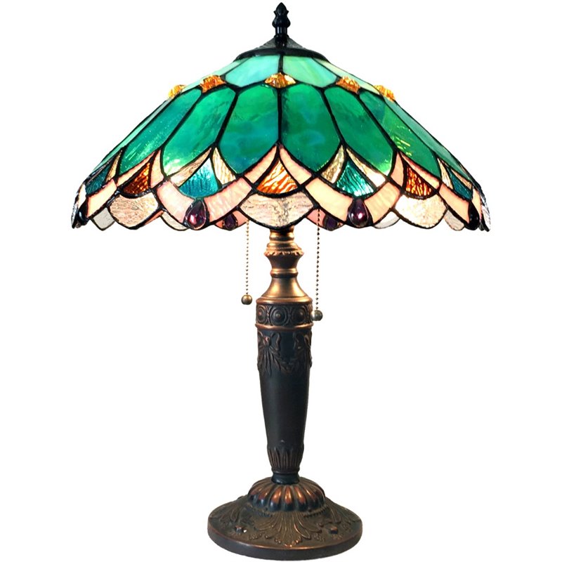 CHLOE Demeter Tiffany-style 2 Light Table Lamp 16
