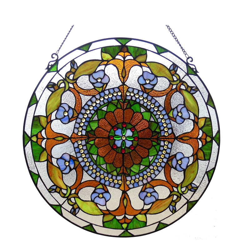 CHLOE Violetta Tiffany-glass Victorian Window Panel 24