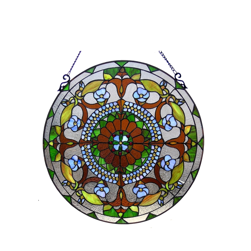 CHLOE Violetta Tiffany-glass Victorian Window Panel 24