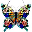 CHLOE Tiffany-glass Butterfly Window Panel 22.5x24