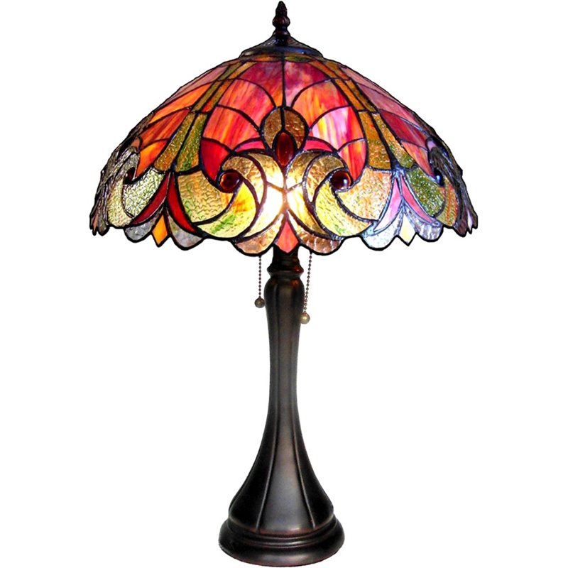 CHLOE Amor Tiffany-style 2 Light Victorian Table Lamp 16