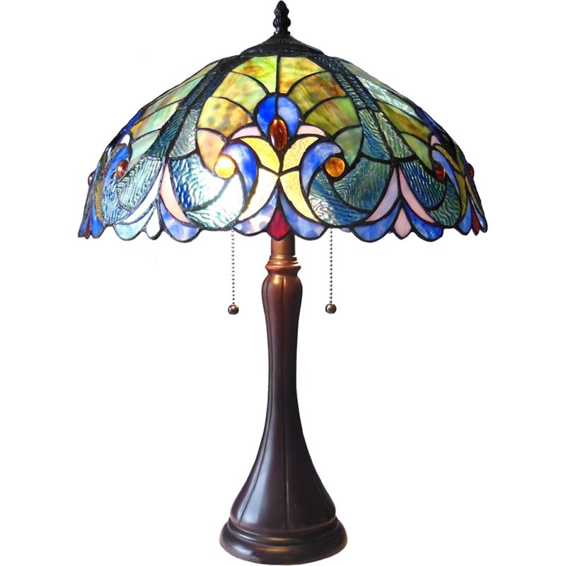 CHLOE Amor Tiffany-style 2 Light Victorian Table Lamp 16