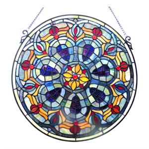 CHLOE Tiffany-glass Victorian Window Panel 20&quot