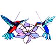 CHLOE Nectar Tiffany-glass Hummingbirds Window Panel 18