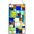CHLOE Rosalinda Tiffany-Style Geometric Stained Glass Window Panel 23