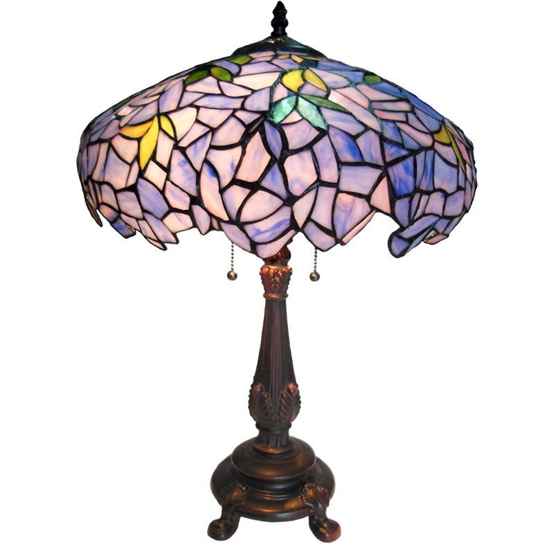 CHLOE Tiffany-style 2 Light Wisteria Table Lamp 16