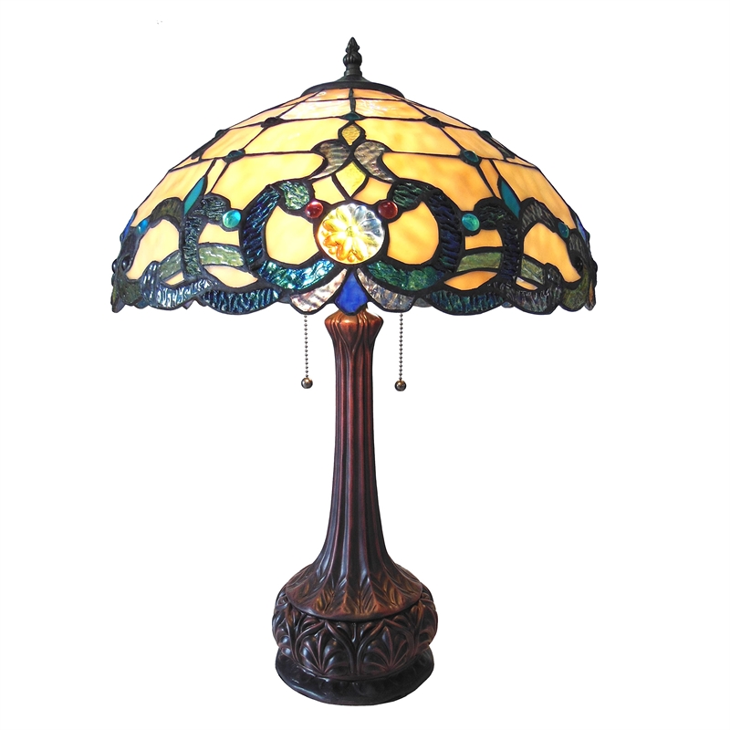 CHLOE Doutzen Tiffany-style 2 Light Victorian Table Lamp 18