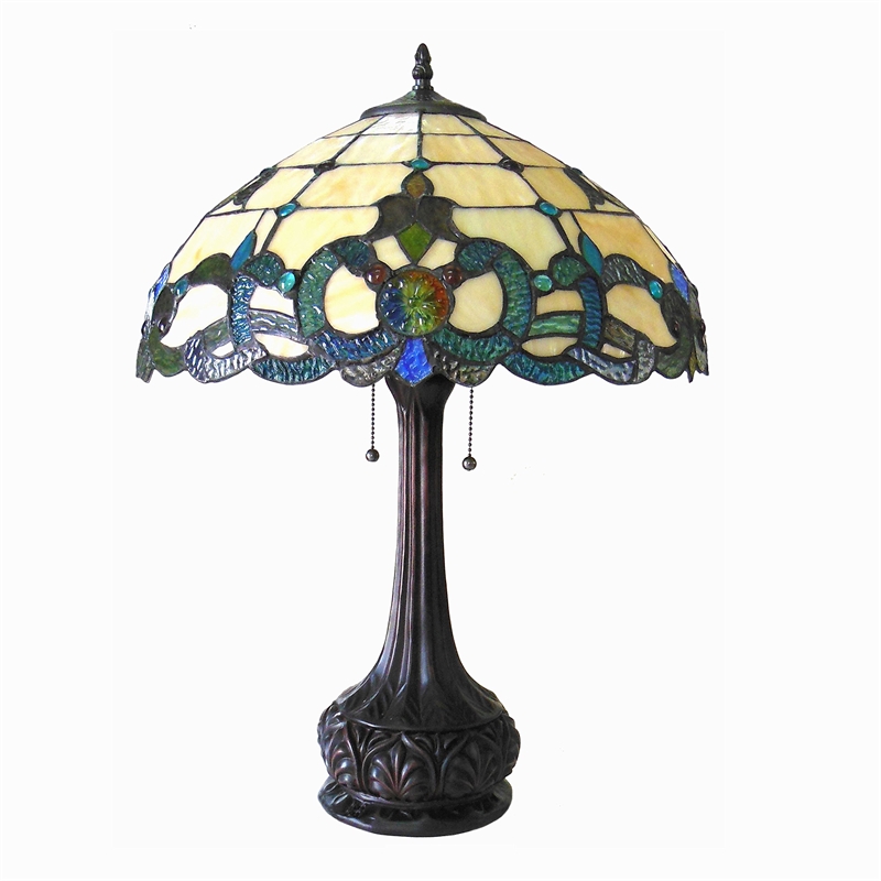 CHLOE Doutzen Tiffany-style 2 Light Victorian Table Lamp 18