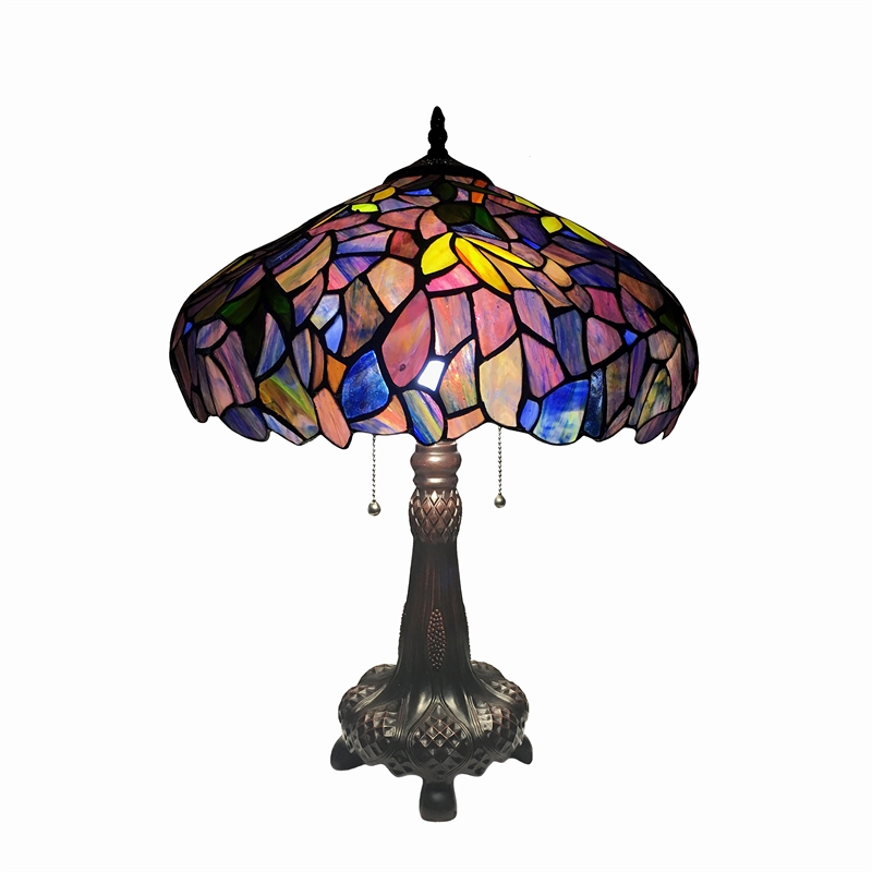 CHLOE Katie Tiffany-style 2 Light Wisteria Table Lamp 16