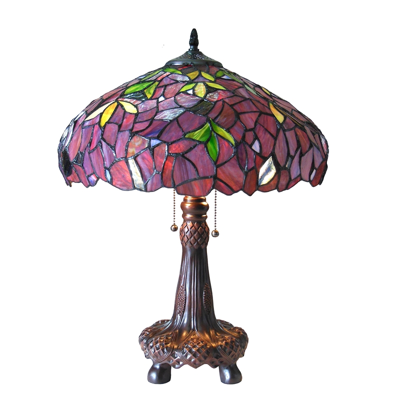 CHLOE Katie Tiffany-style 2 Light Wisteria Table Lamp 16