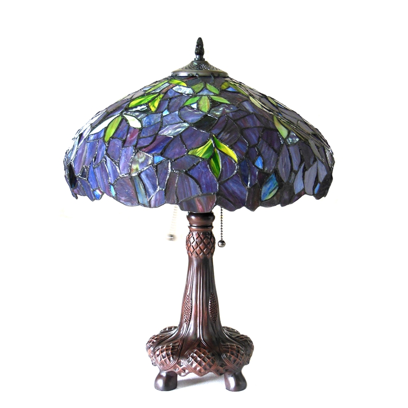 CHLOE Katie Tiffany-style 2 Light Wisteria Table Lamp 16