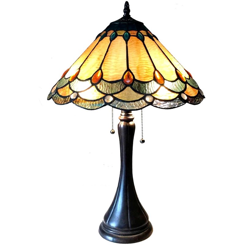CHLOE Amelia Victorian 2 Light Antique Dark Bronze Table Lamp 15