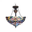 CHLOE Nora Tiffany Style Victorian 2 Light Inverted Ceiling Pendant 18