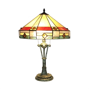 CHLOE Ridley Tiffany-style 2 Light Mission Table Lamp 18&quot Shade