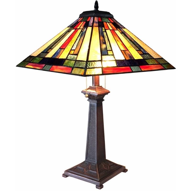 CHLOE Gerard Tiffany-style 2 Light Mission Table Lamp 16