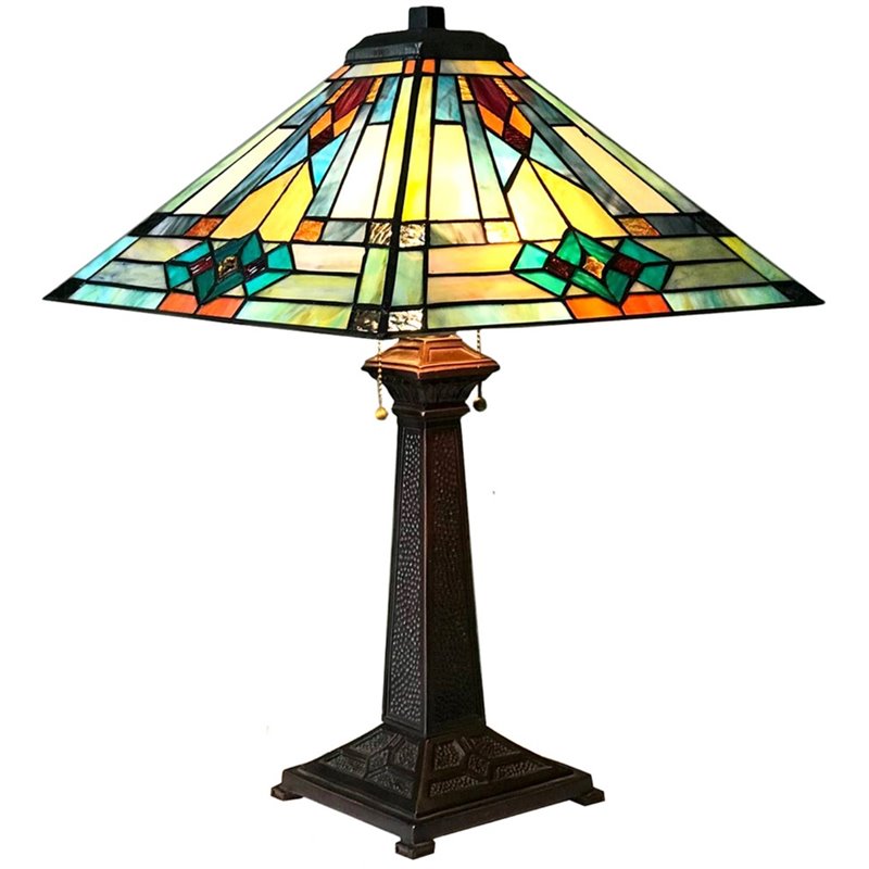 CHLOE Mason Mission 2 Light Antique Dark Bronze Table Lamp 16